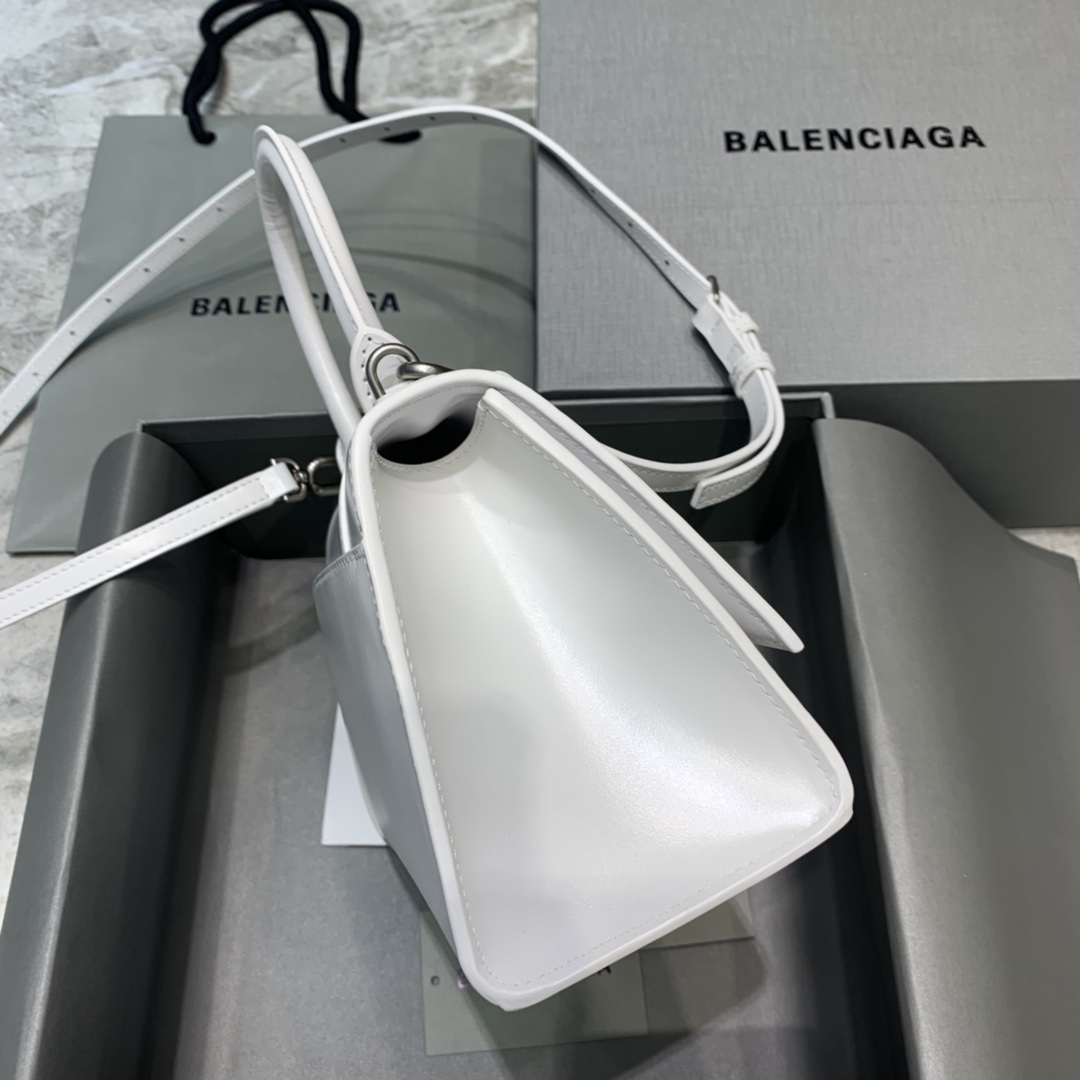 Balenciaga Hourglass Small Handbag Box Calfskin Shoulder Bag Beige